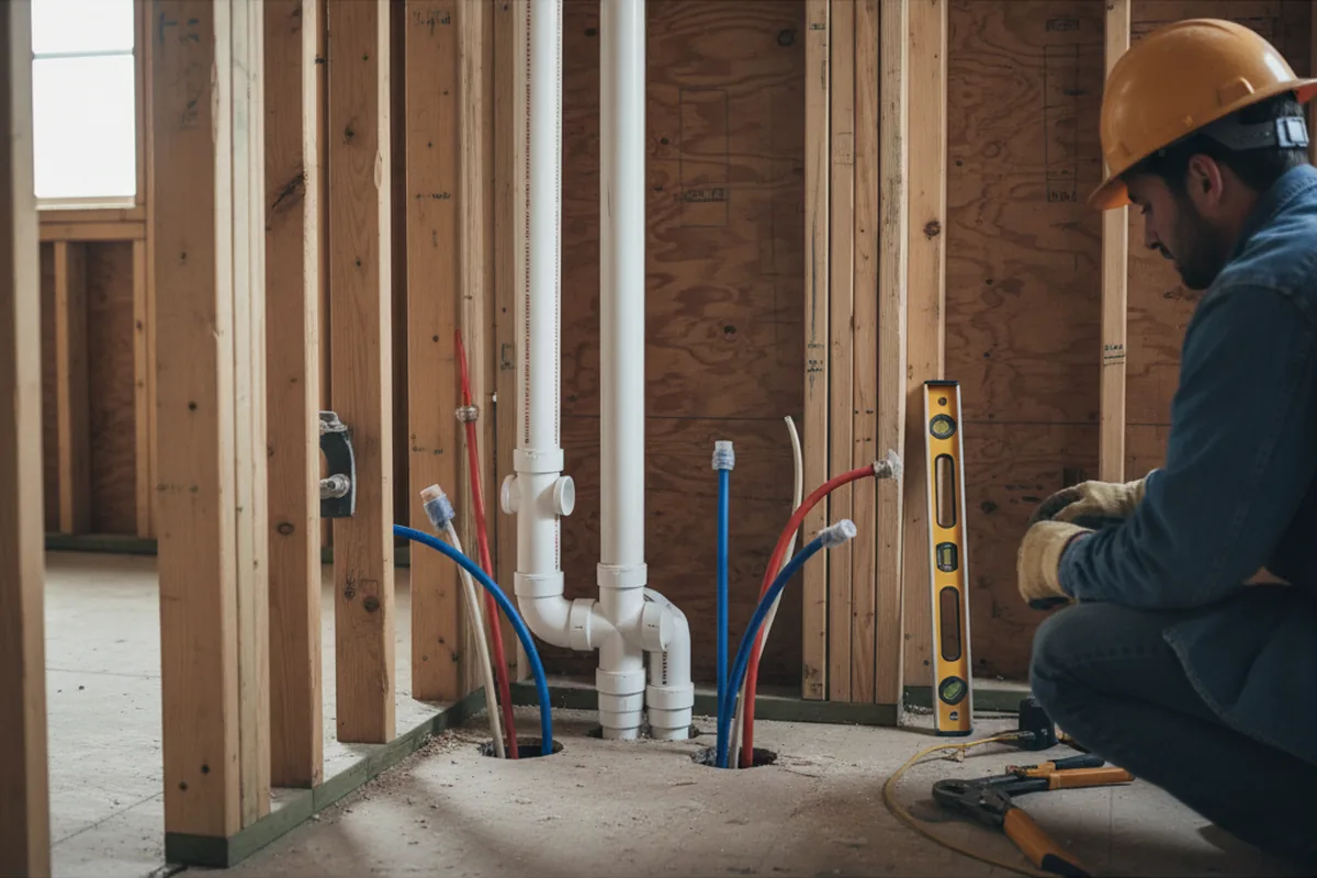 Drain and supply rough-in during Garbage Disposal Repair in Clifton